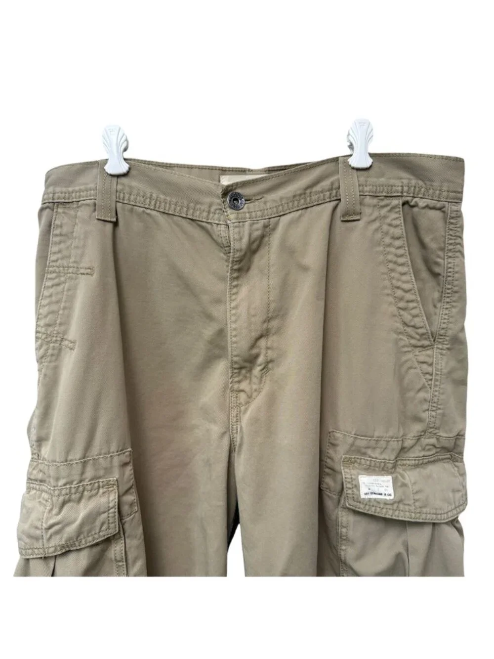Levi's Mens Cargo Shorts Sz 34 Khaki Tan Utility Pockets Hiking Workwear Casual